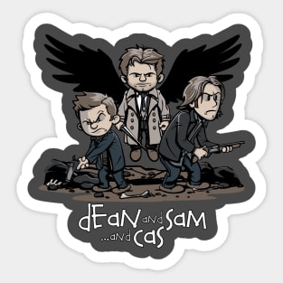 Dean and Sam... and Cas Sticker